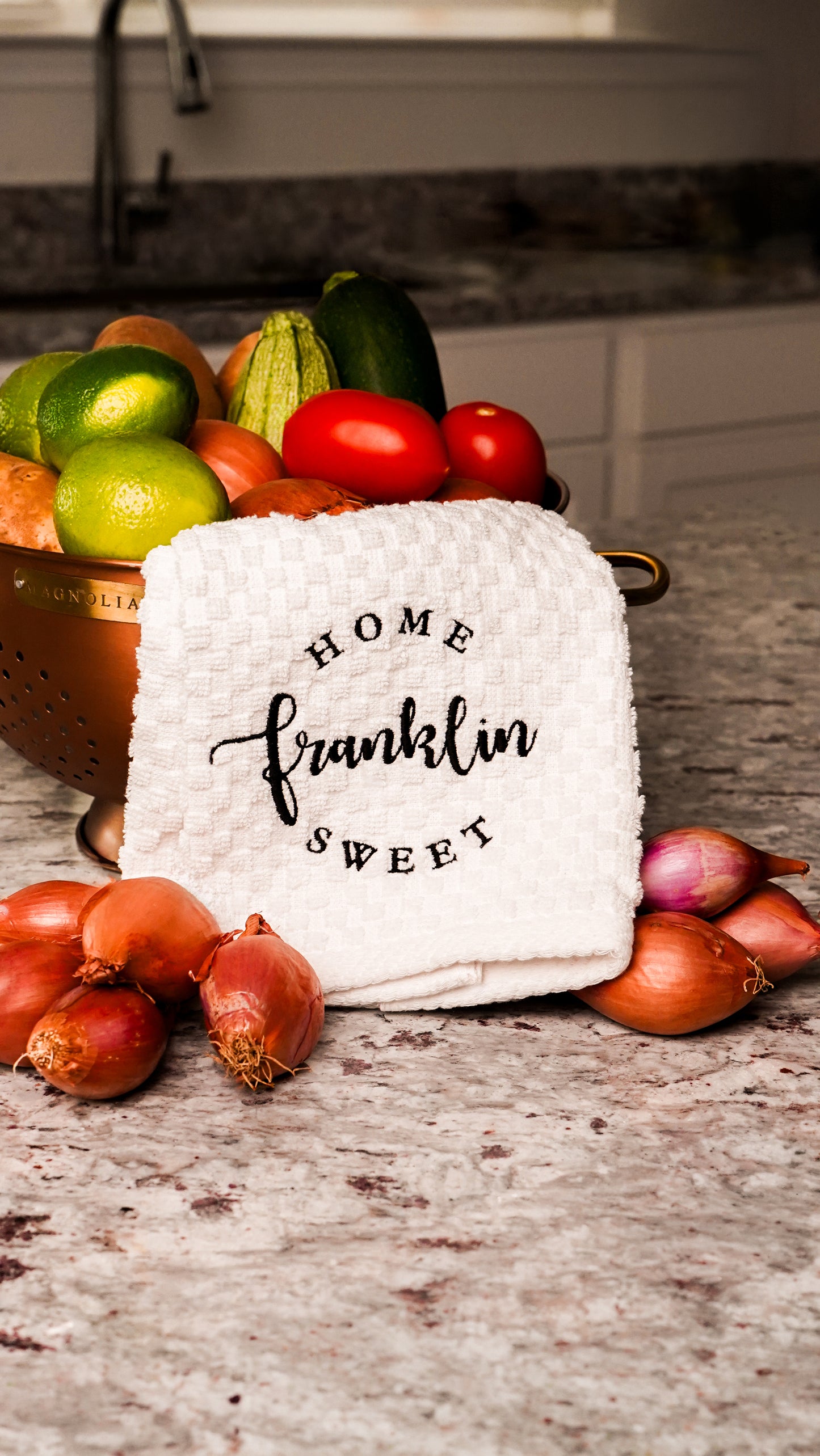 Home Sweet Franklin Tea Towel | Waffle Kitchen Towel