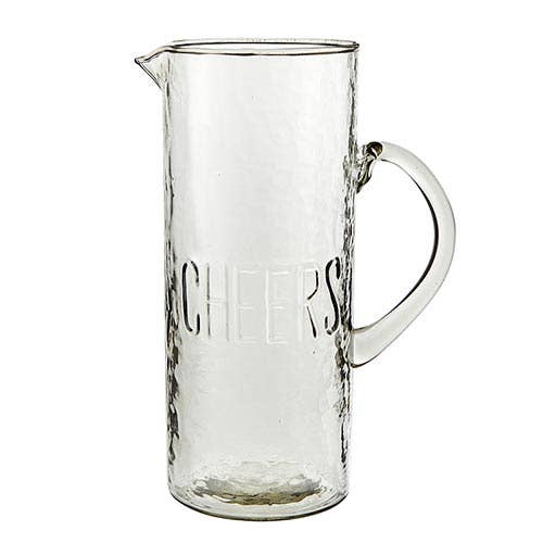 Cheers Hammered Glass Pitcher