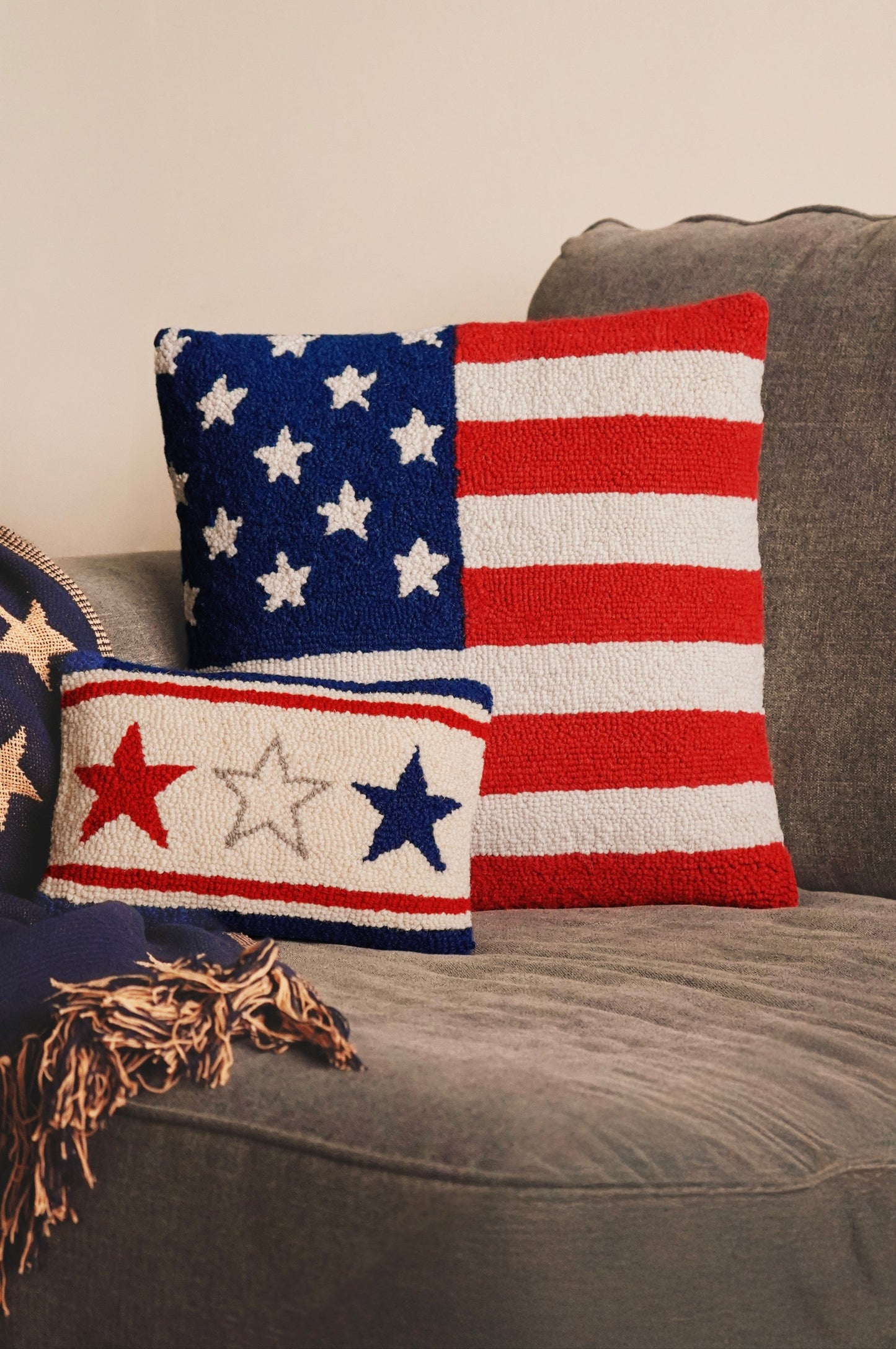 USA American Flag Hook Pillow