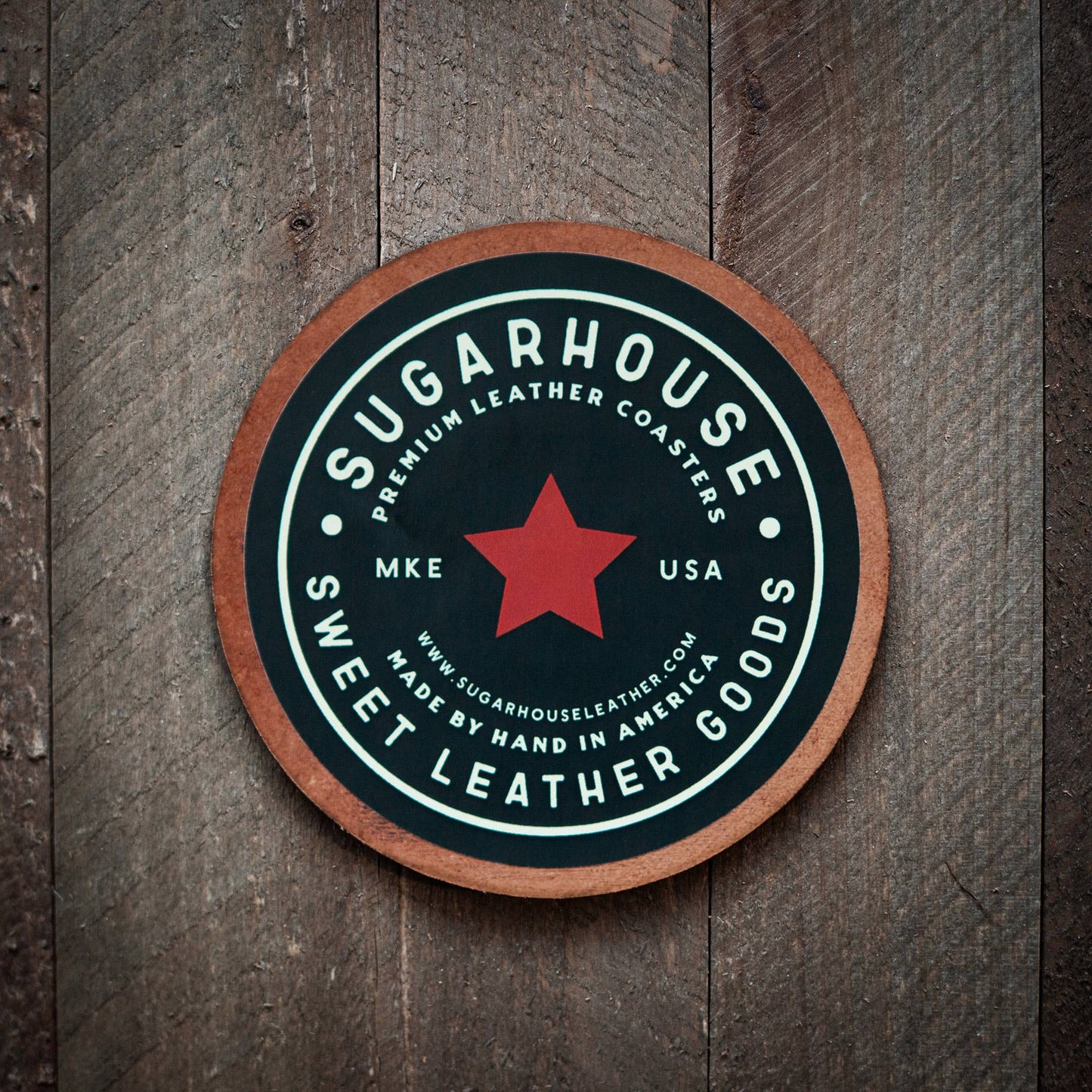 Tennessee Bronco Leather Coaster