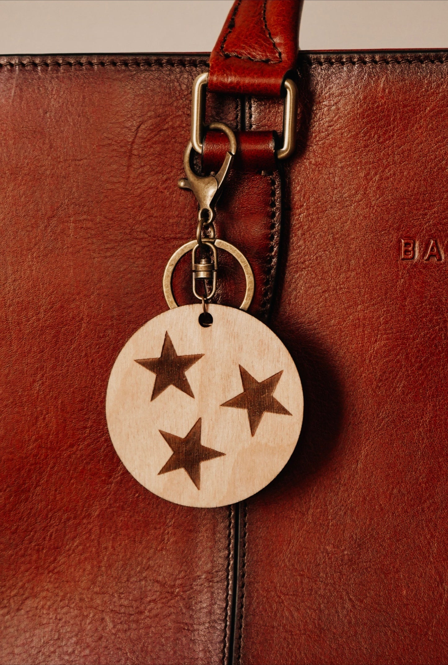 Rooted in Tennessee Tristar Wood Keychain