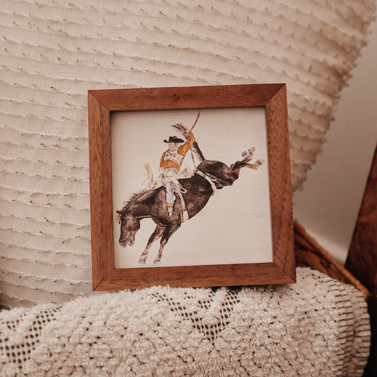 Wyatt Horse Ridin' Square Mini Sign