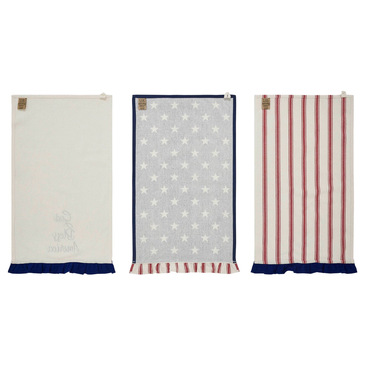 Americana Stars Ruffled Tea Towel