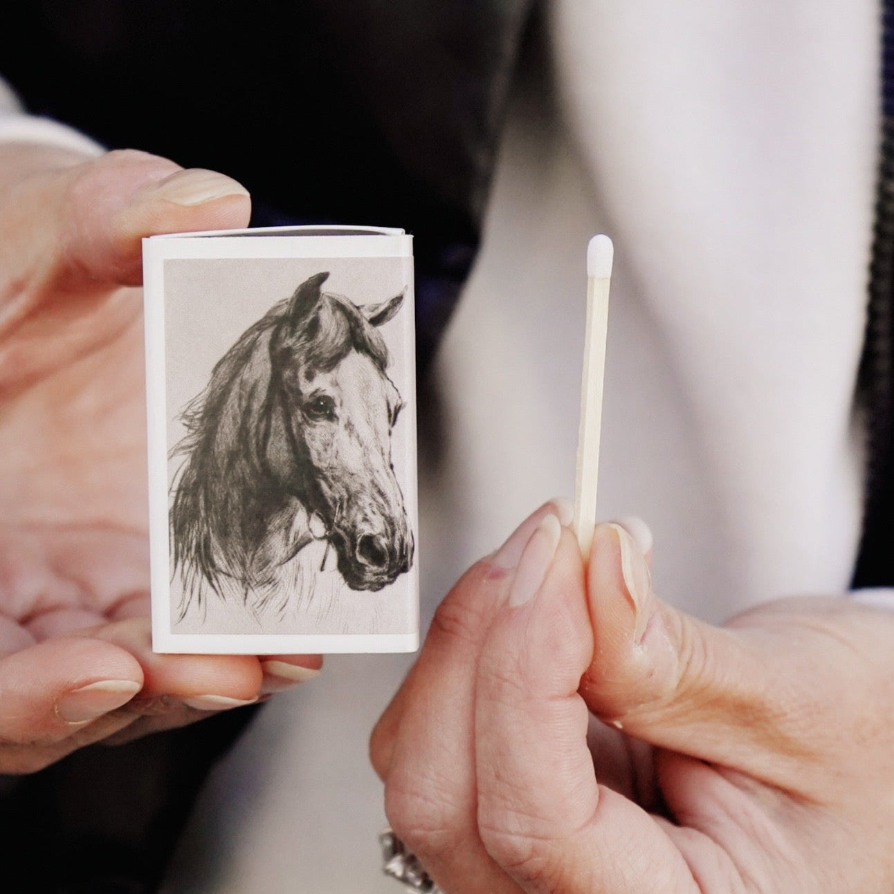 Horse Sketch Vintage Match Box