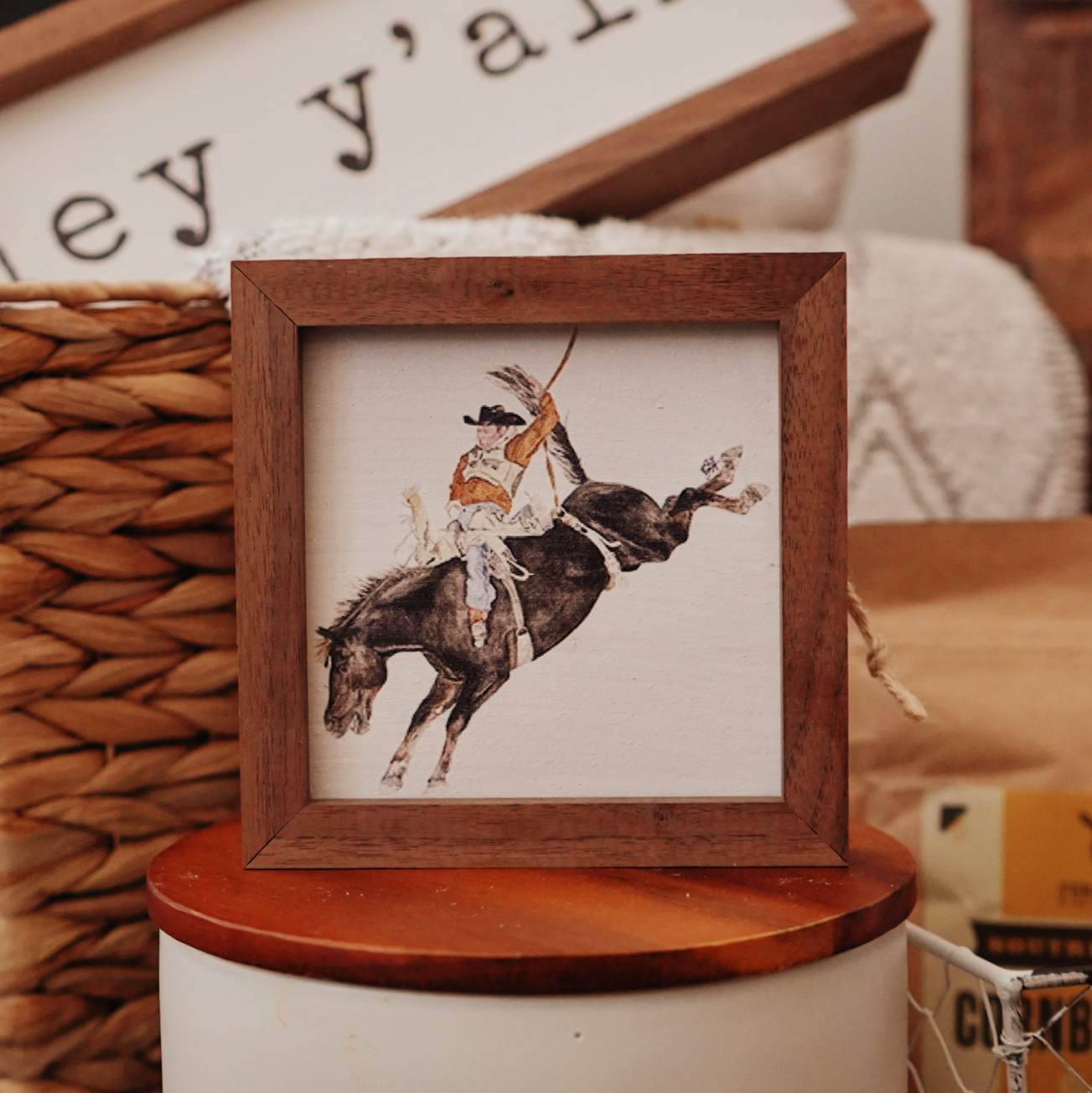 Wyatt Horse Ridin' Square Mini Sign