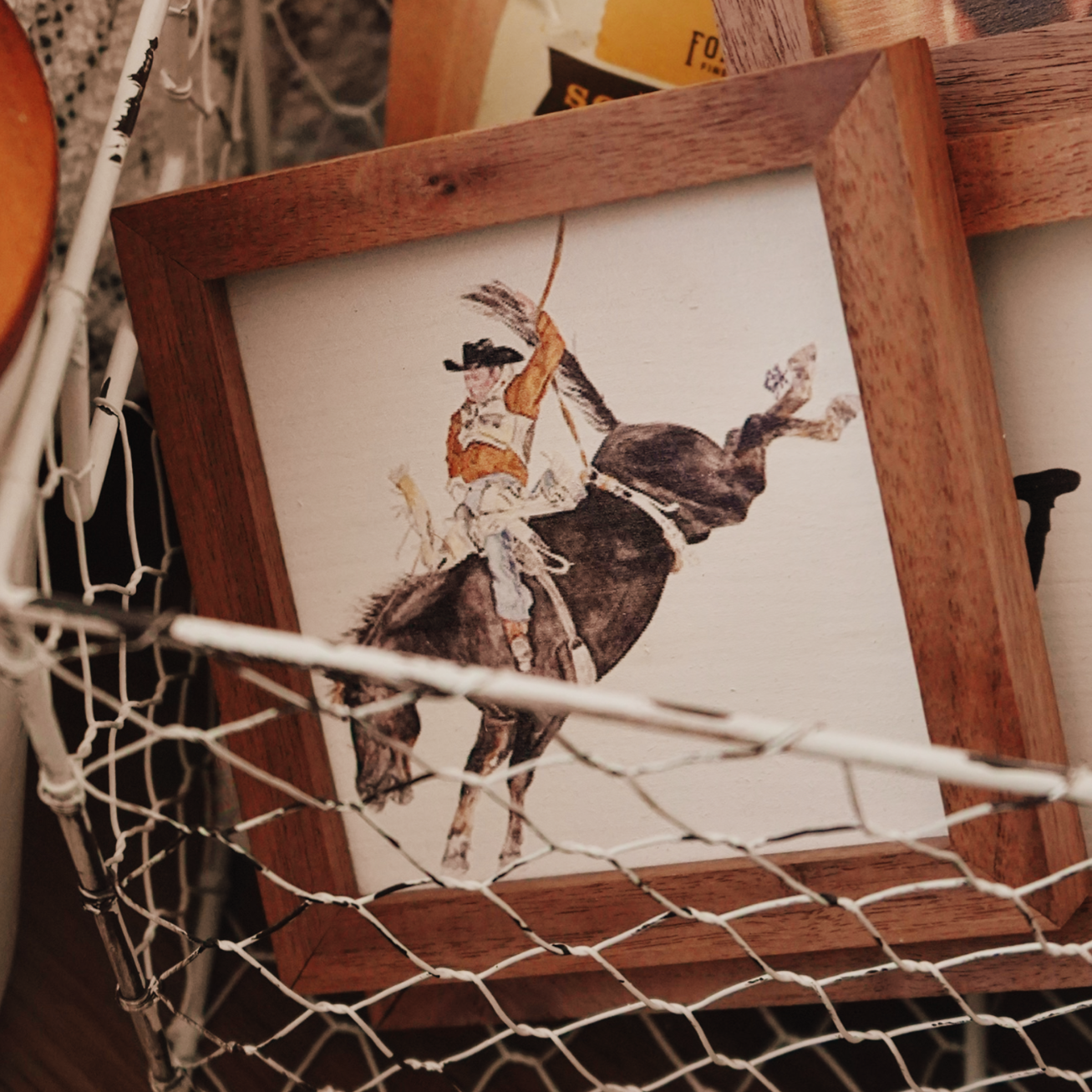 Wyatt Horse Ridin' Square Mini Sign