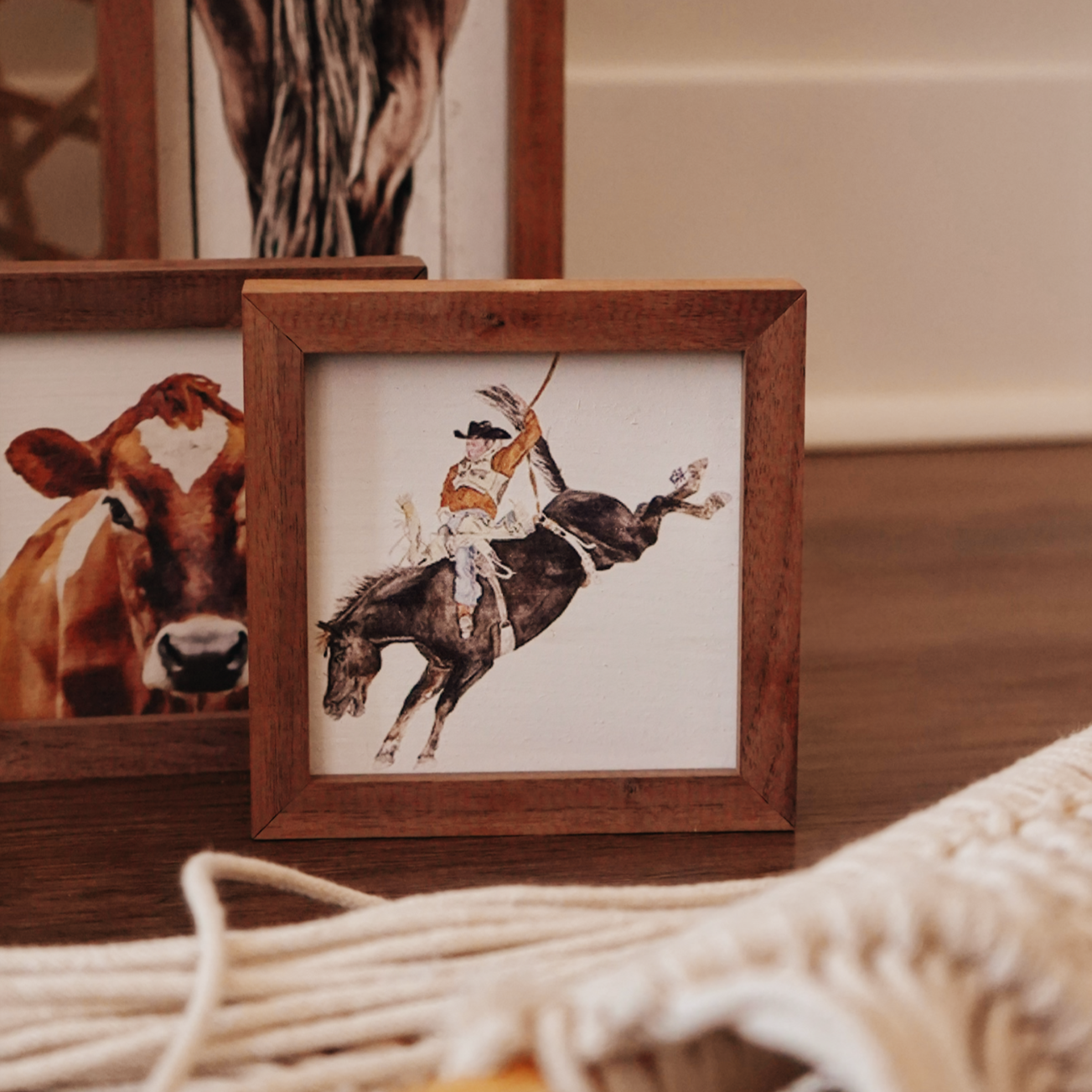Wyatt Horse Ridin' Square Mini Sign