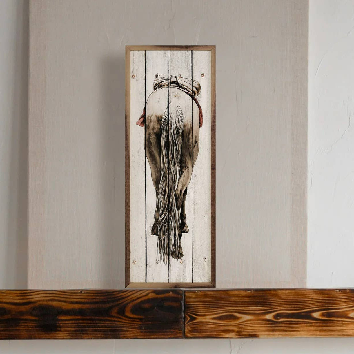 Horse Tail & Saddle Whitewash Sign