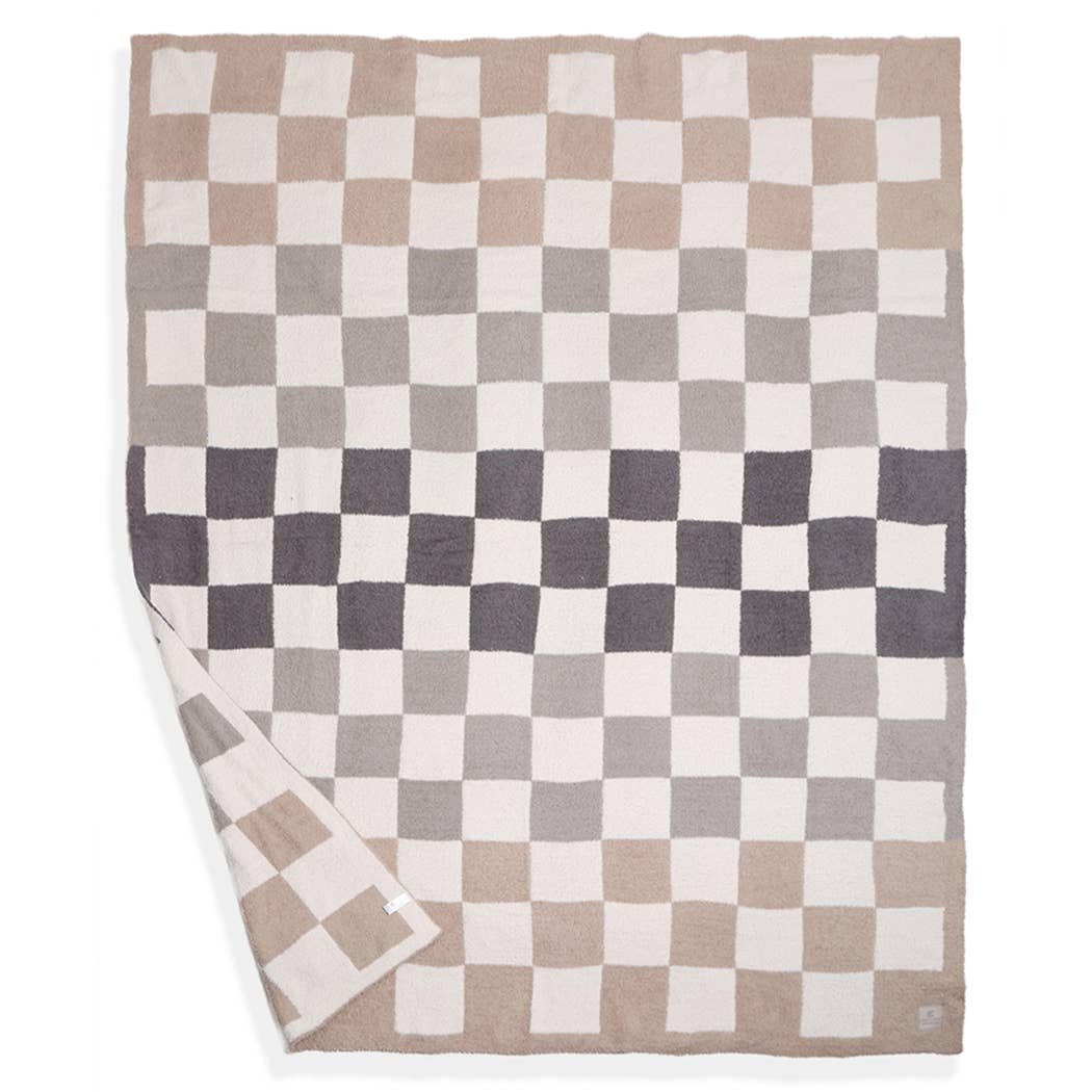 Checkered Reversible Cozy Fleece Throw Blanket