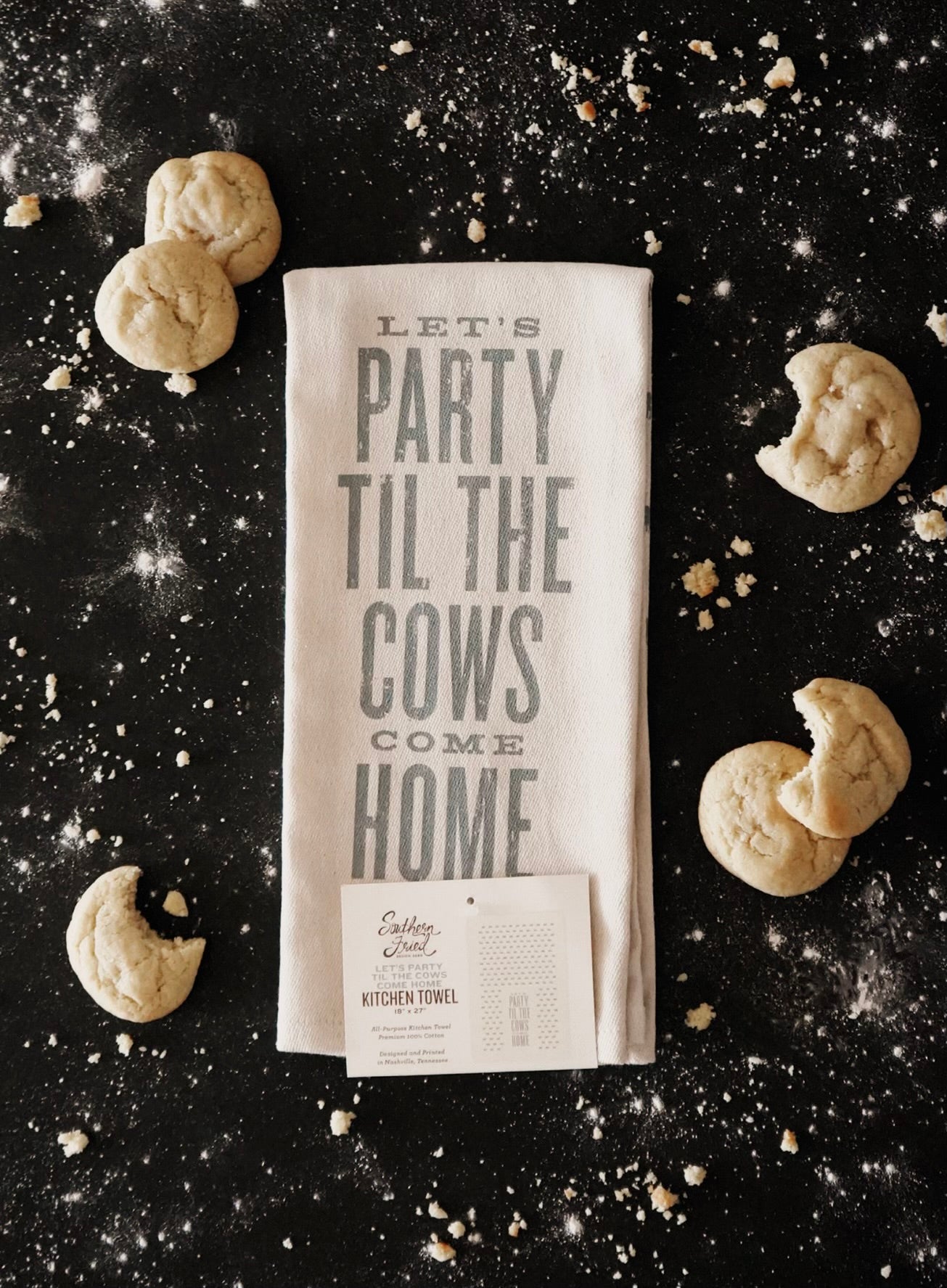 Let's Party Til the Cows Come Home Kitchen Towel