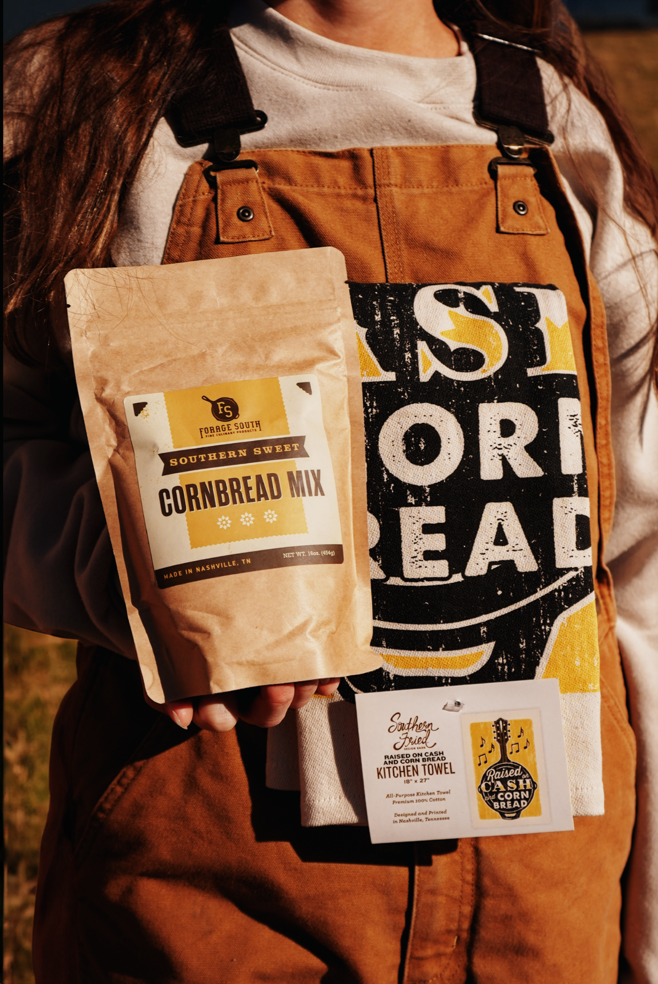 Raised on Cash and Cornbread Kitchen Towel