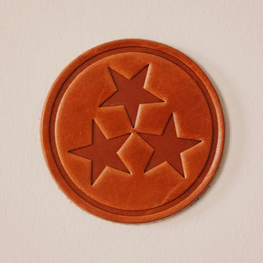 Tri-Star Leather Coaster