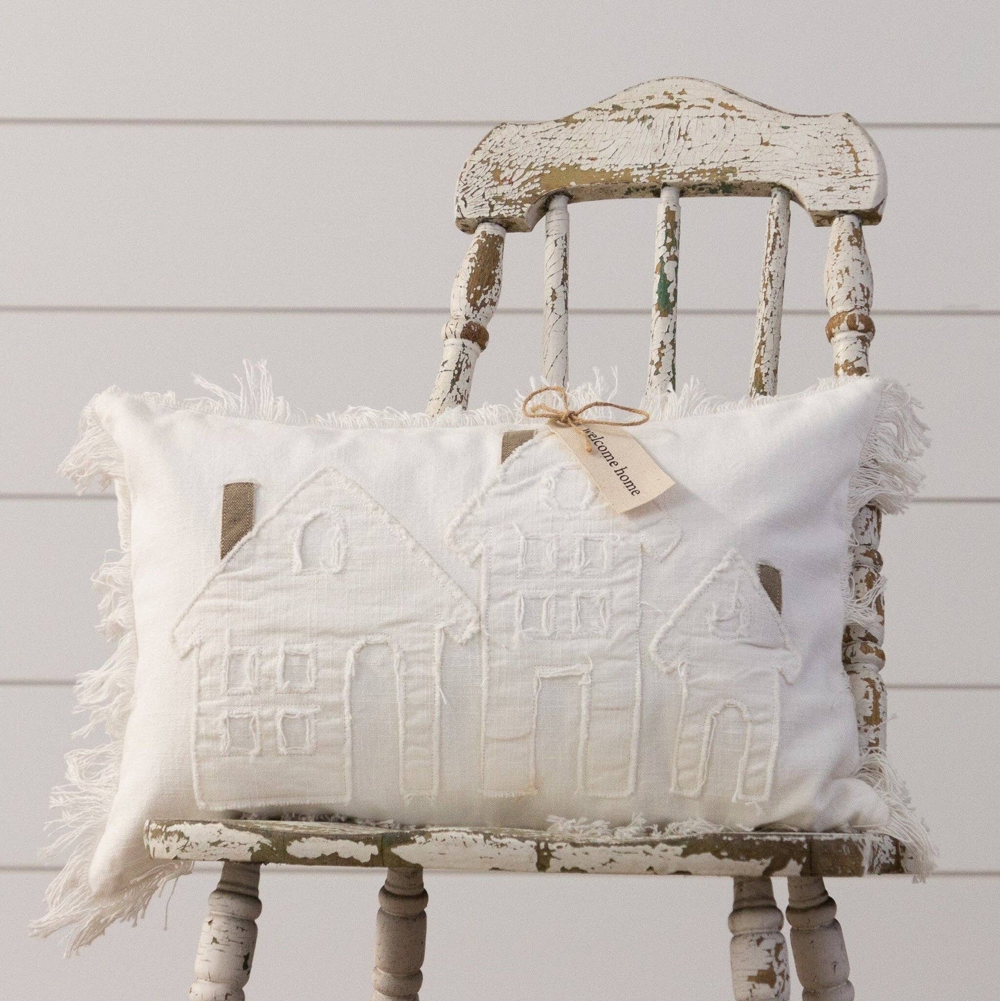 Welcome Home Vintage Tattered Pillow