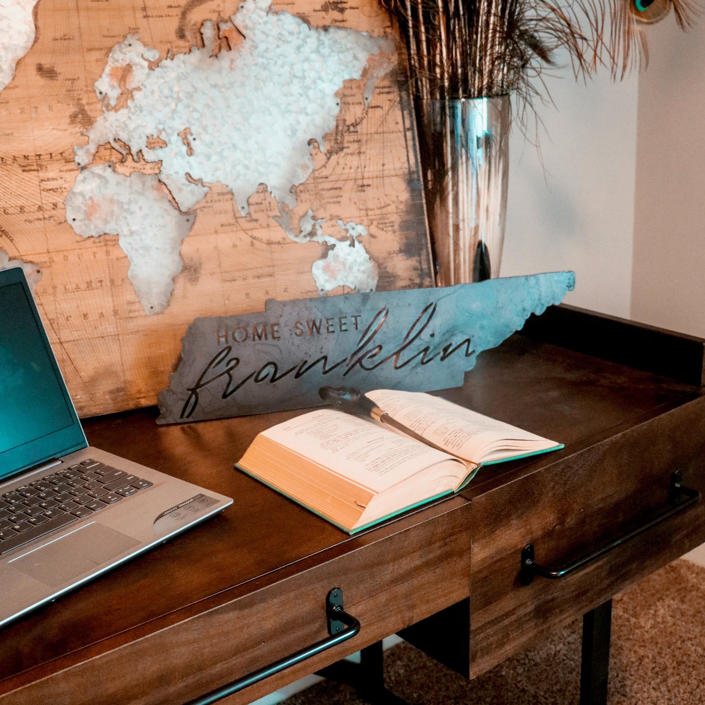 Home Sweet Franklin Raw Metal Sign