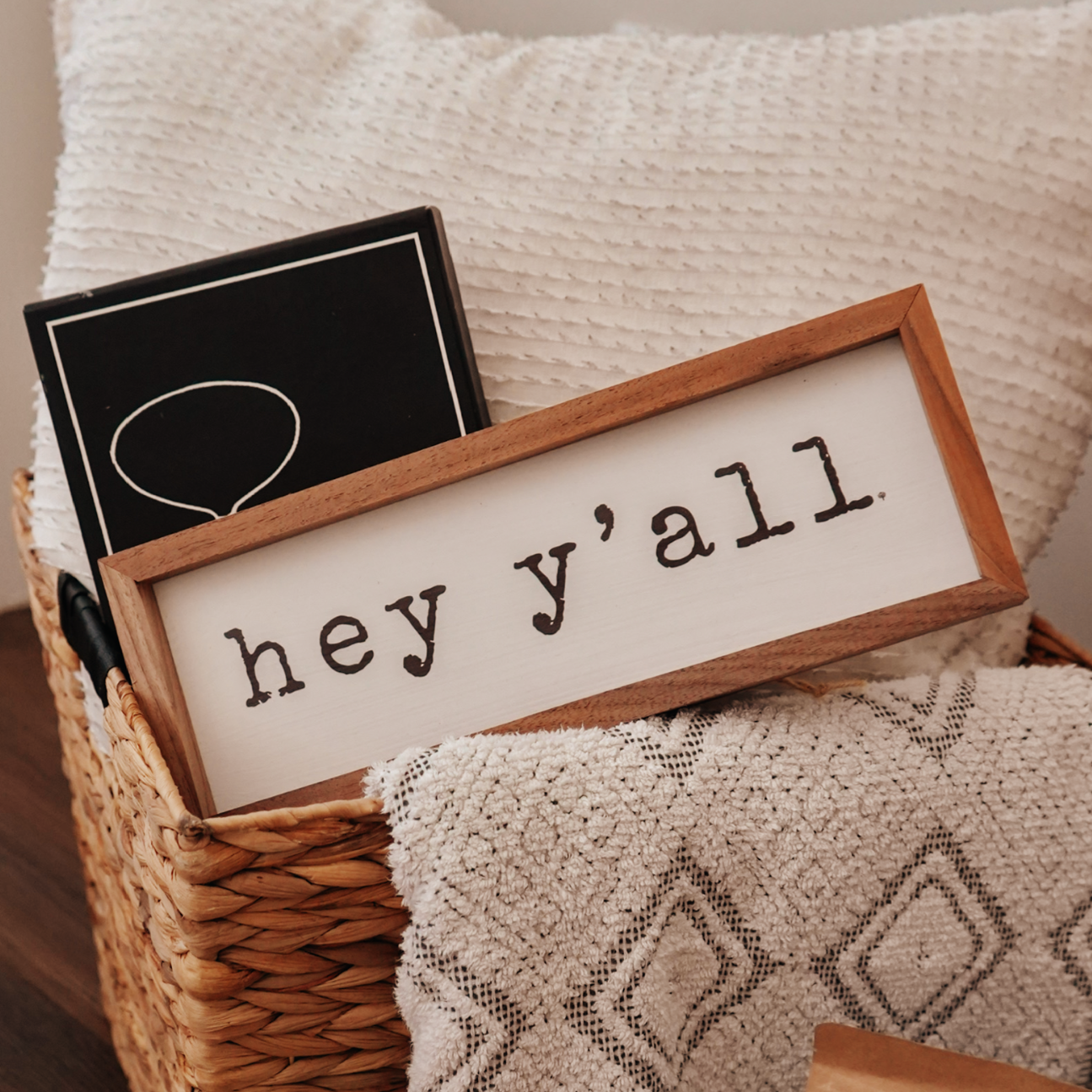 Hey Y'all Typewriter Wood Sign