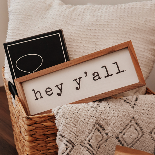 Hey Y'all Typewriter Wood Sign