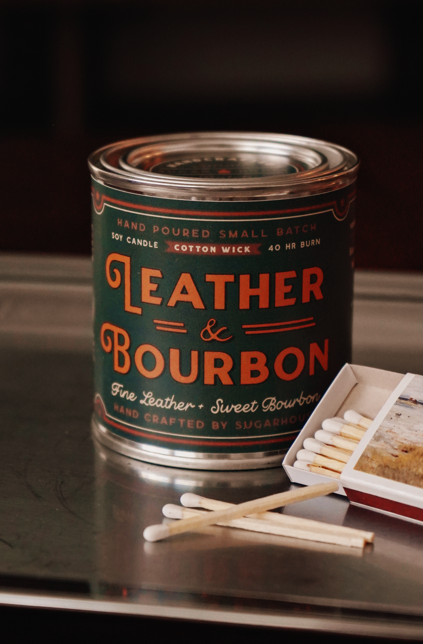 Leather & Bourbon Soy Candle | Vintage Paint Can