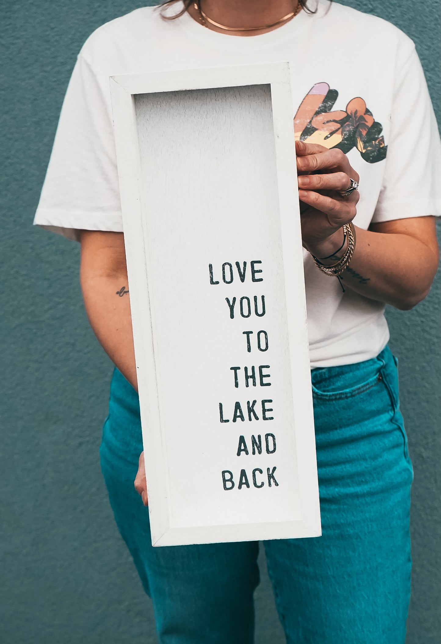 Face to Face Wood Sign - Love You to the Lake and Back