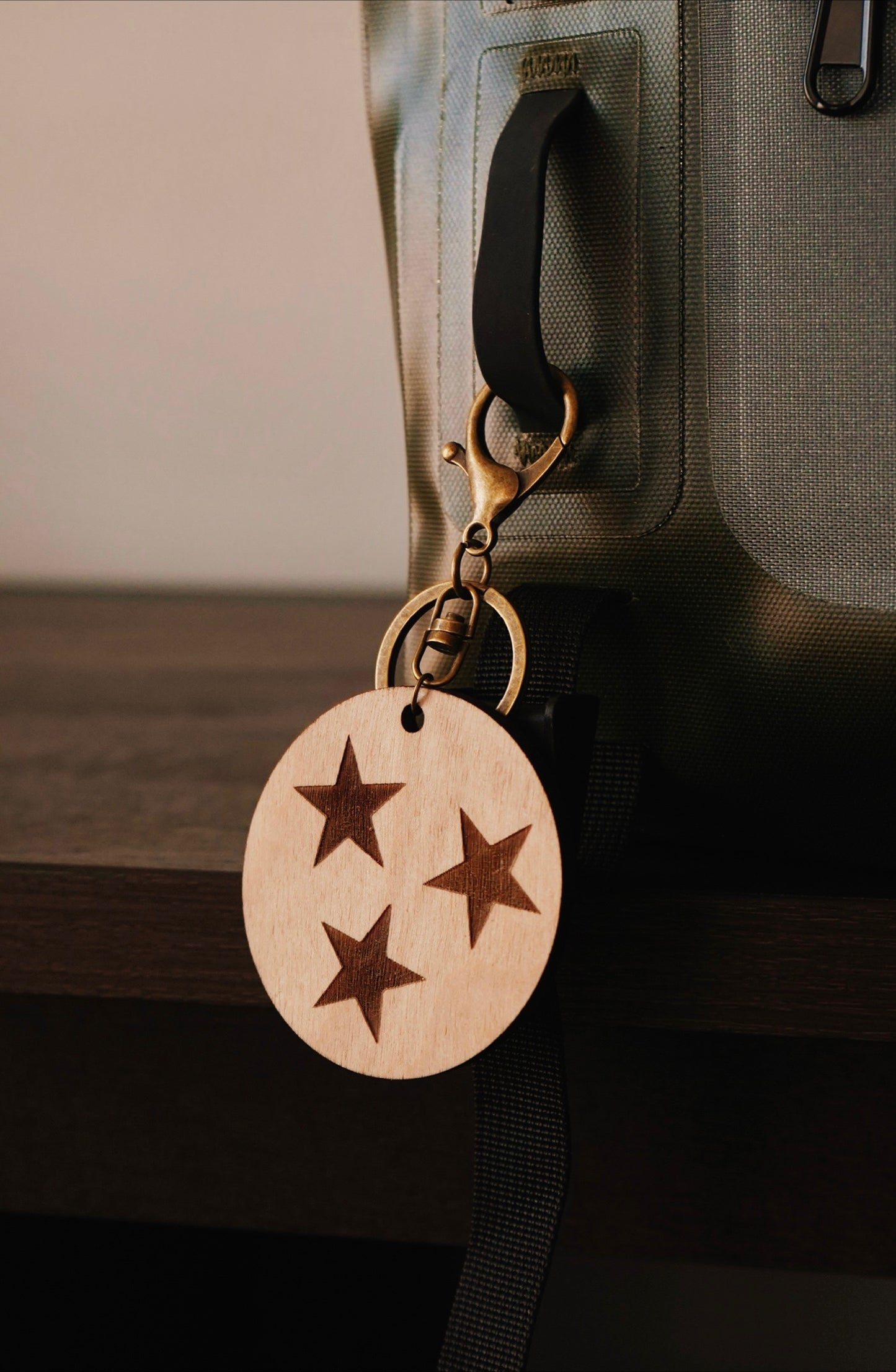 Rooted in Tennessee Tristar Wood Keychain