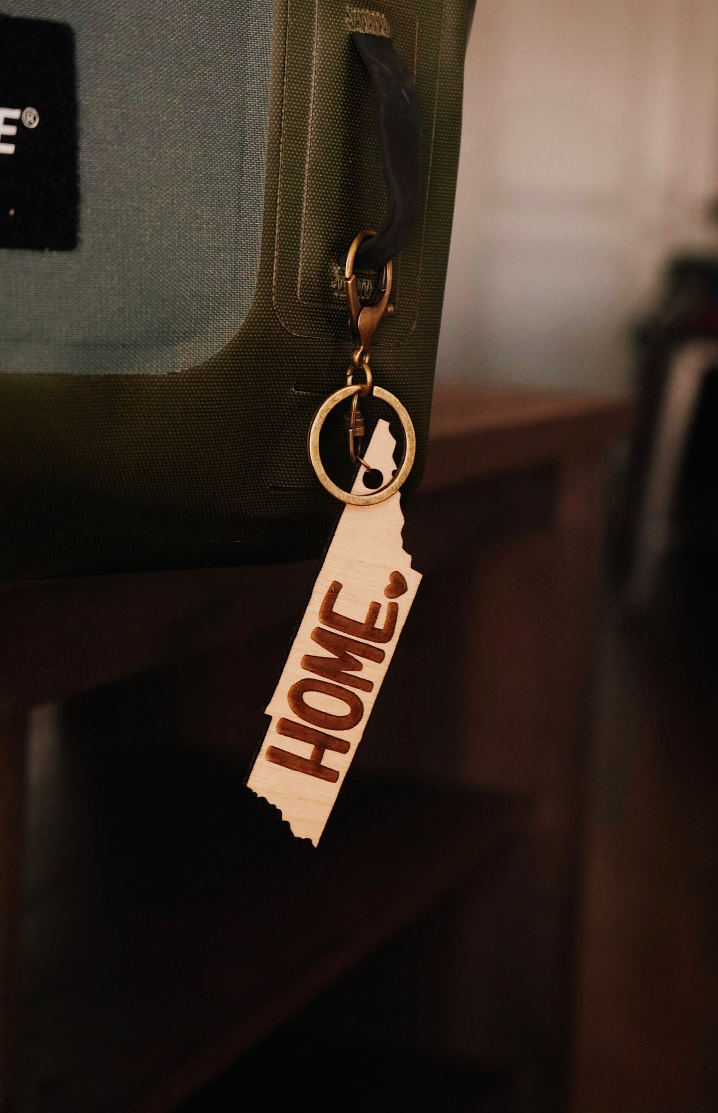 Rooted in Tennessee Home Wood Keychain