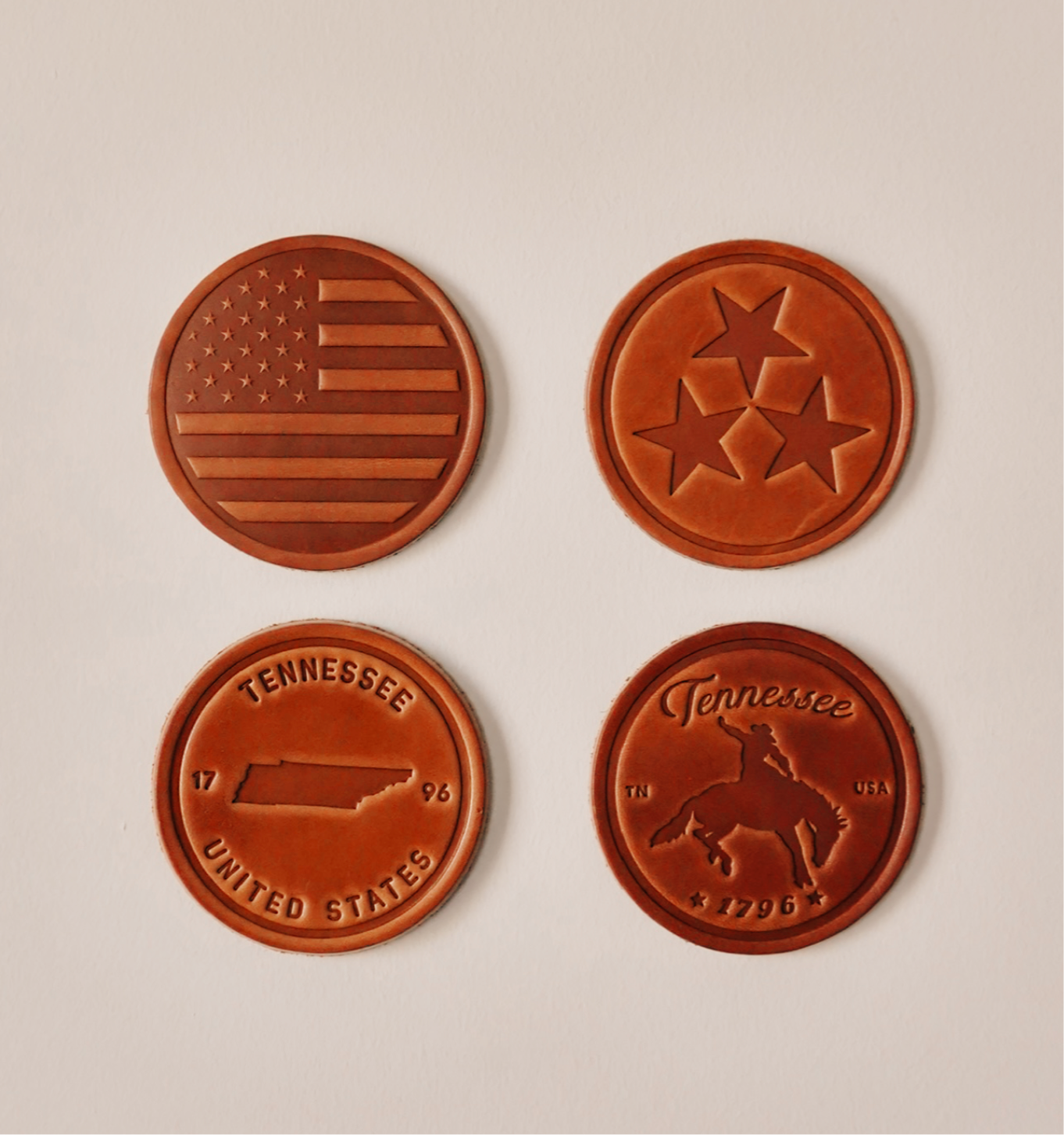 American Flag Leather Coaster