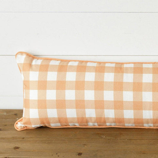 Orange Buffalo Plaid Oversized Lumbar Pillow