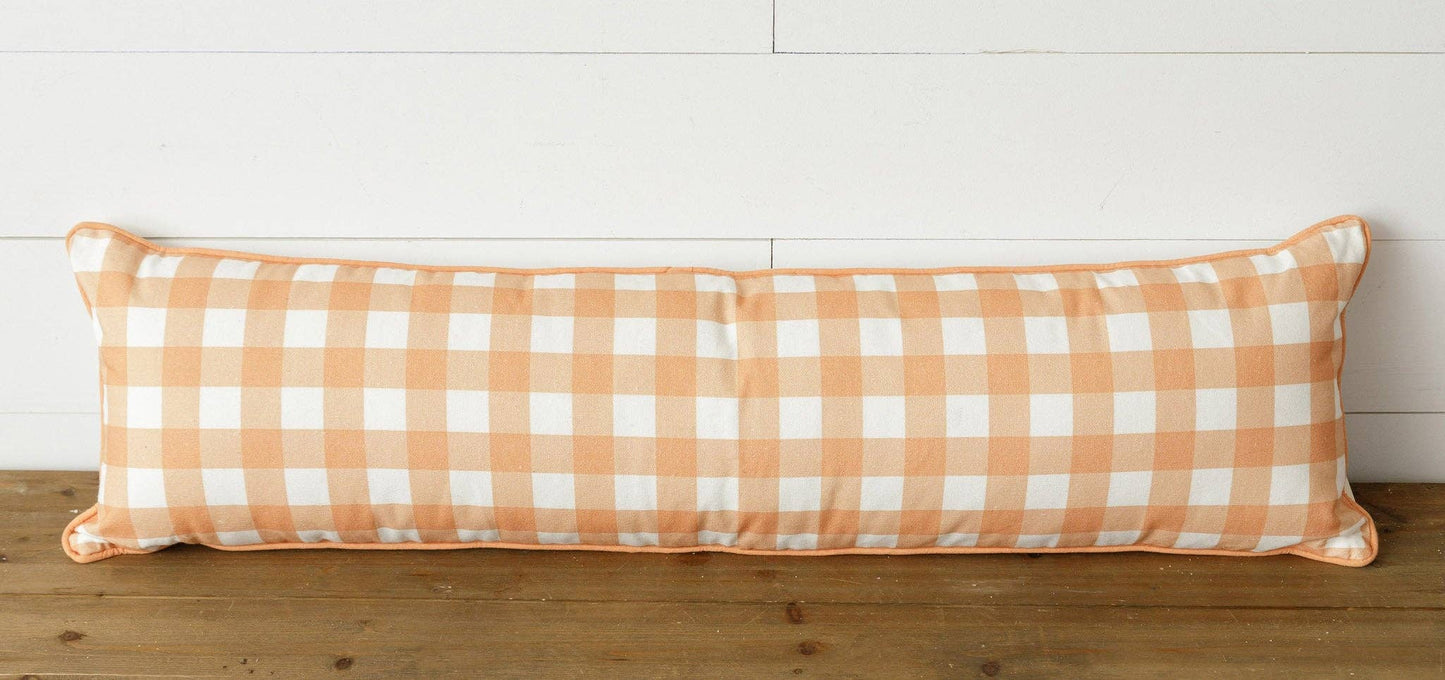Orange Buffalo Plaid Oversized Lumbar Pillow