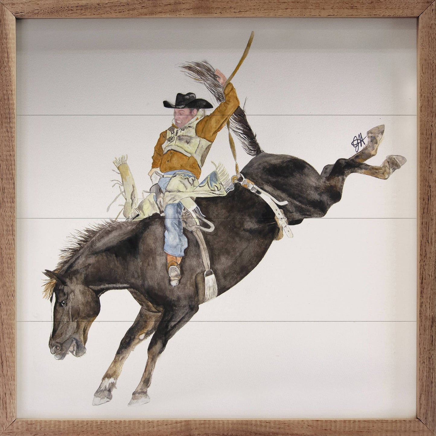Wyatt Horse Ridin' Square Mini Sign
