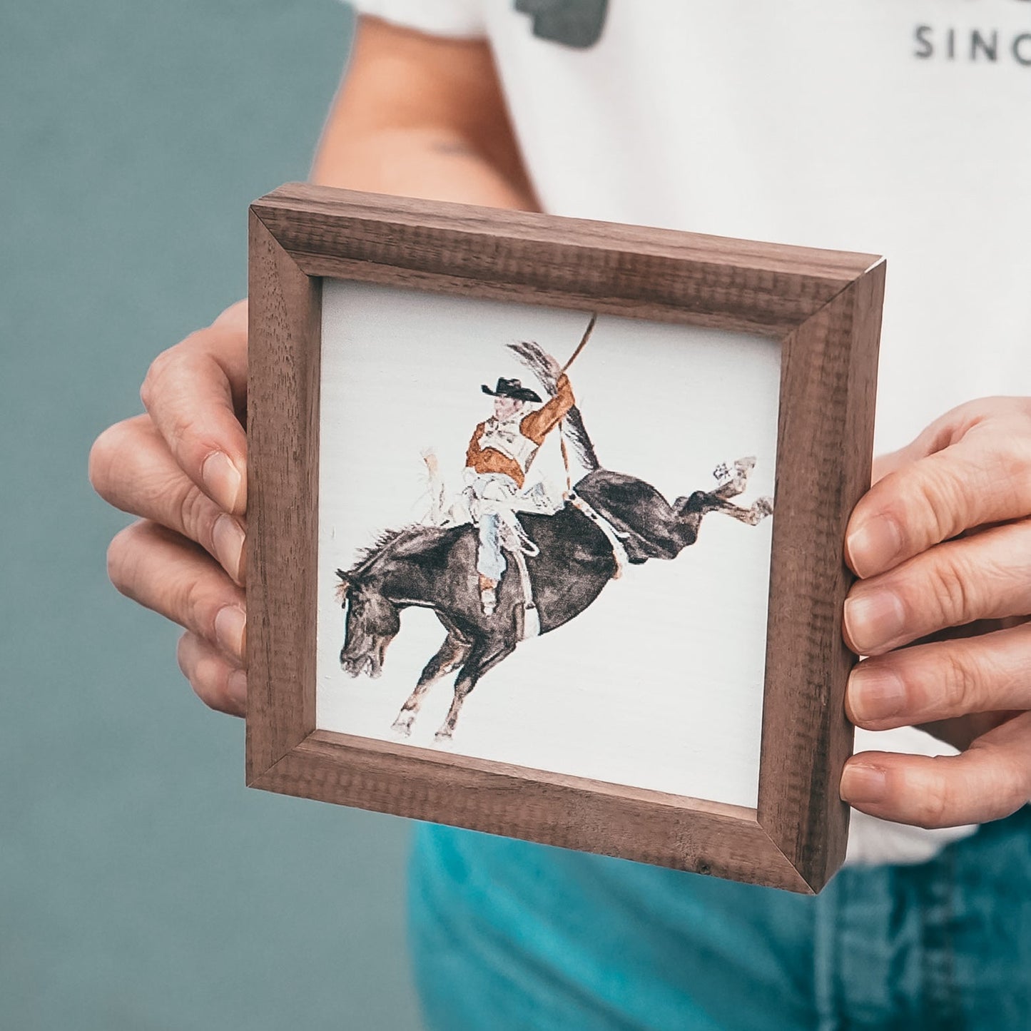 Wyatt Horse Ridin' Square Mini Sign