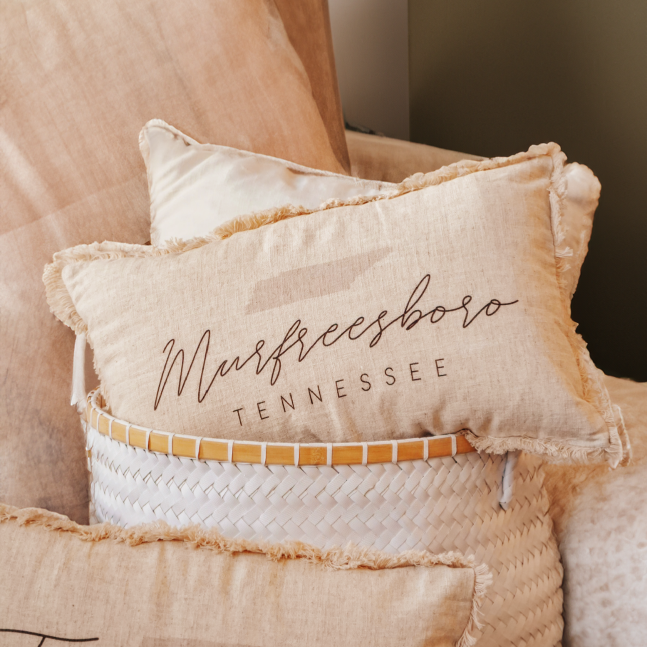 Murfreesboro Script Fringe Pillow