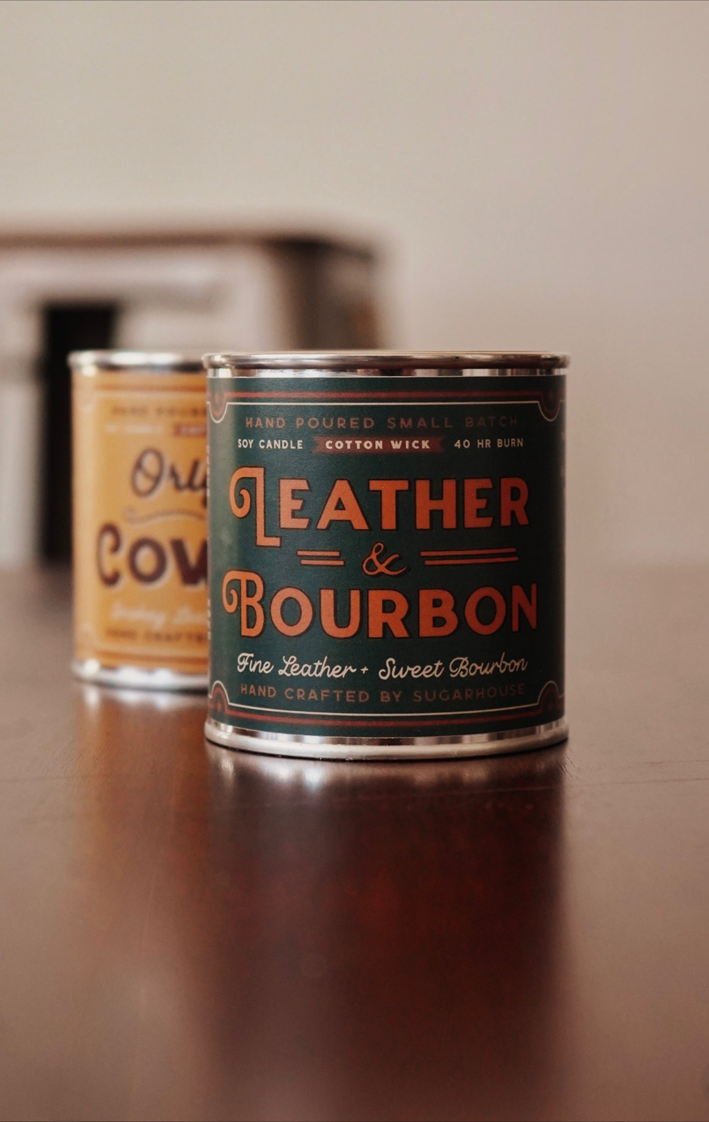 Leather & Bourbon Soy Paint Can Candle