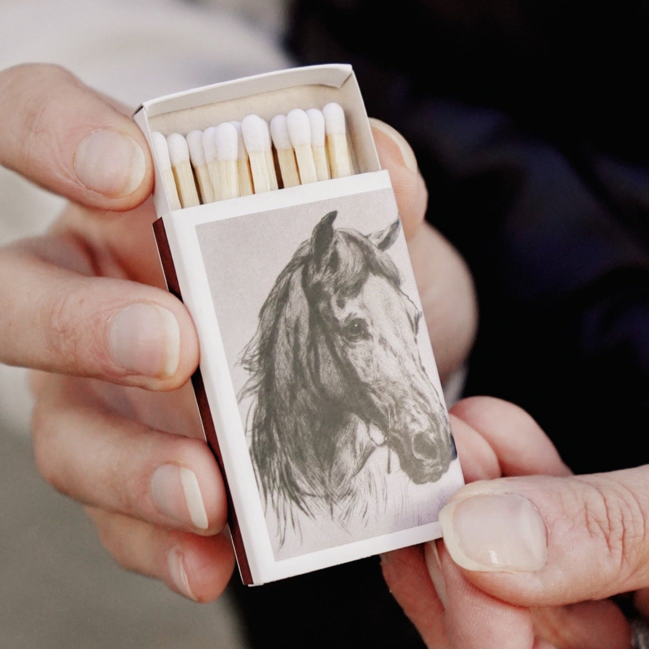 Horse Sketch Vintage Match Box