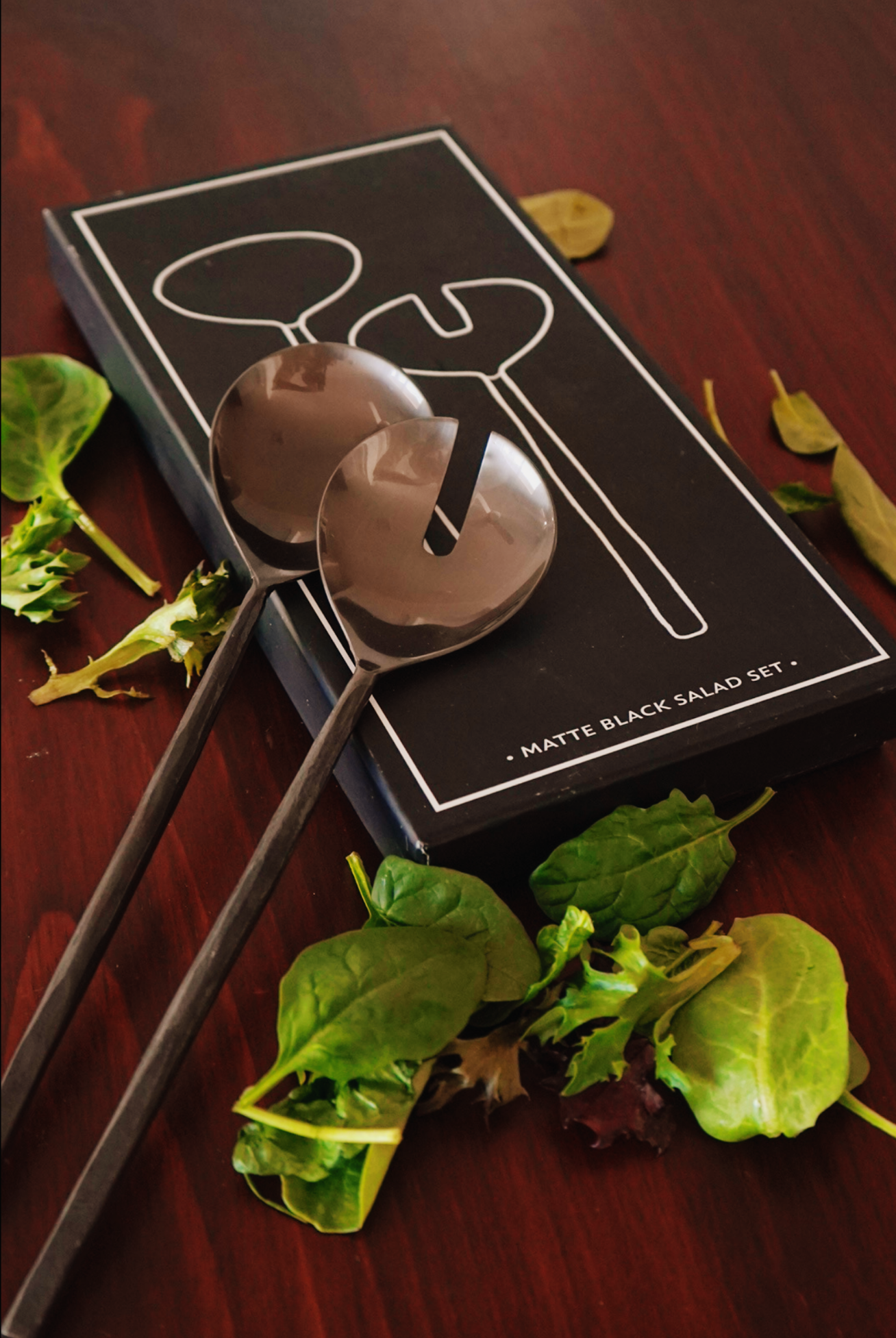 Matte Black Salad Set