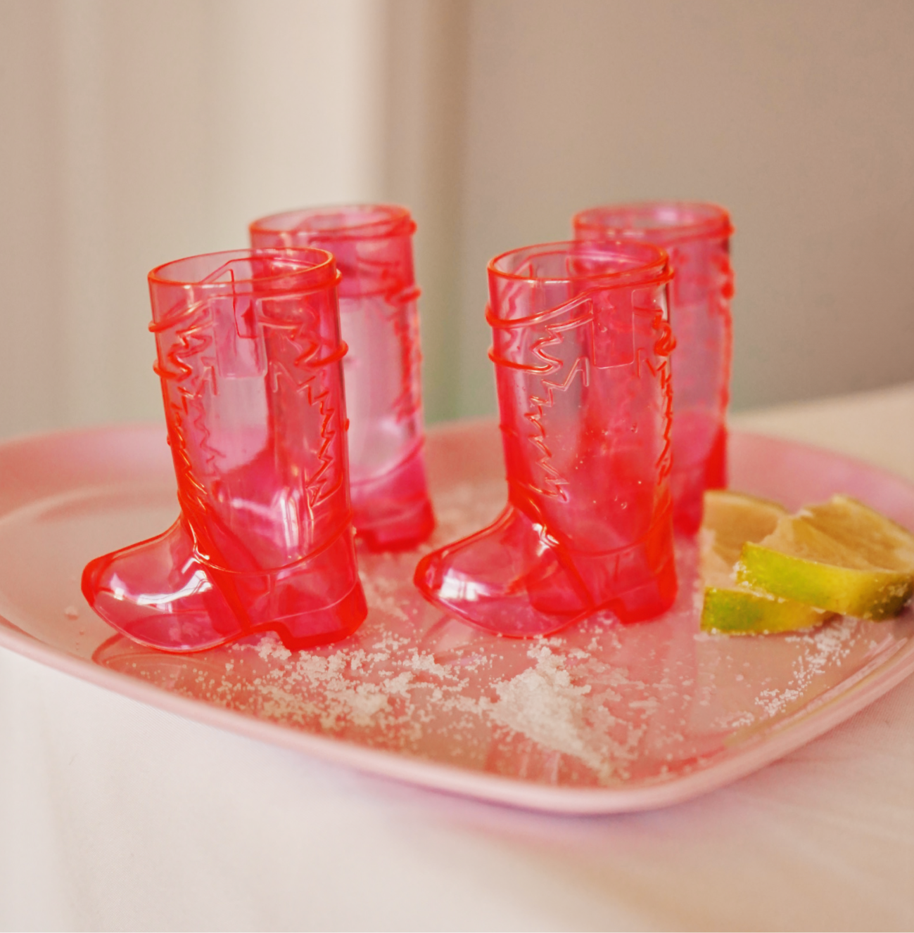 Western Pink Boot Shot Glasses