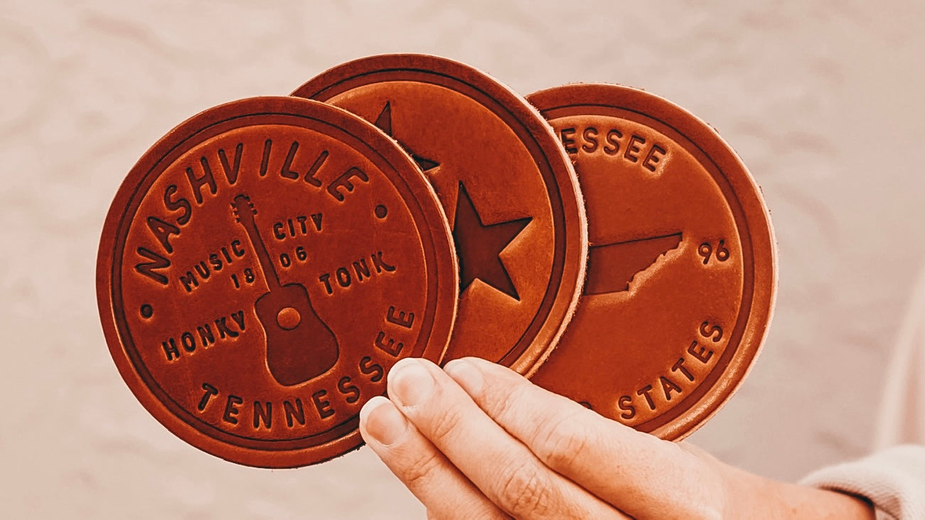 Nashville Guitar Leather Coaster