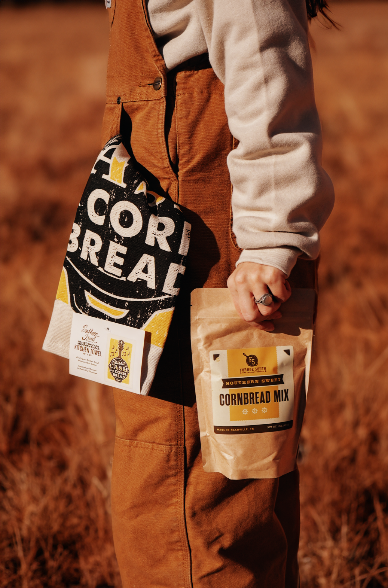 Raised on Cash and Cornbread Kitchen Towel