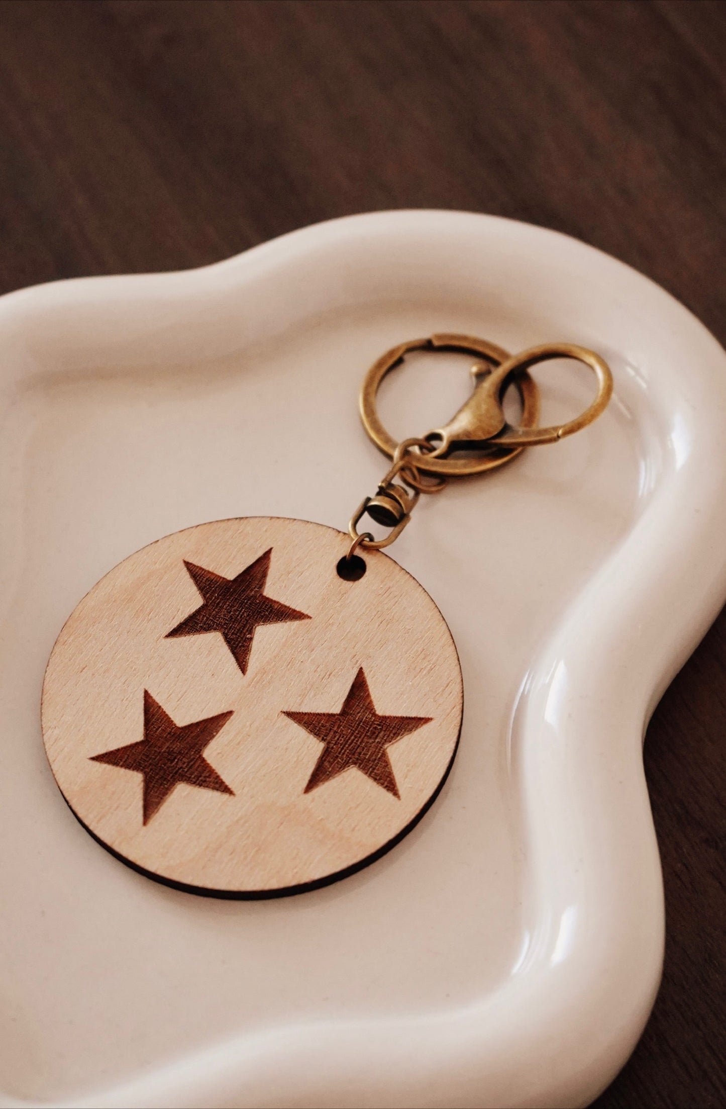 Rooted in Tennessee Tristar Wood Keychain