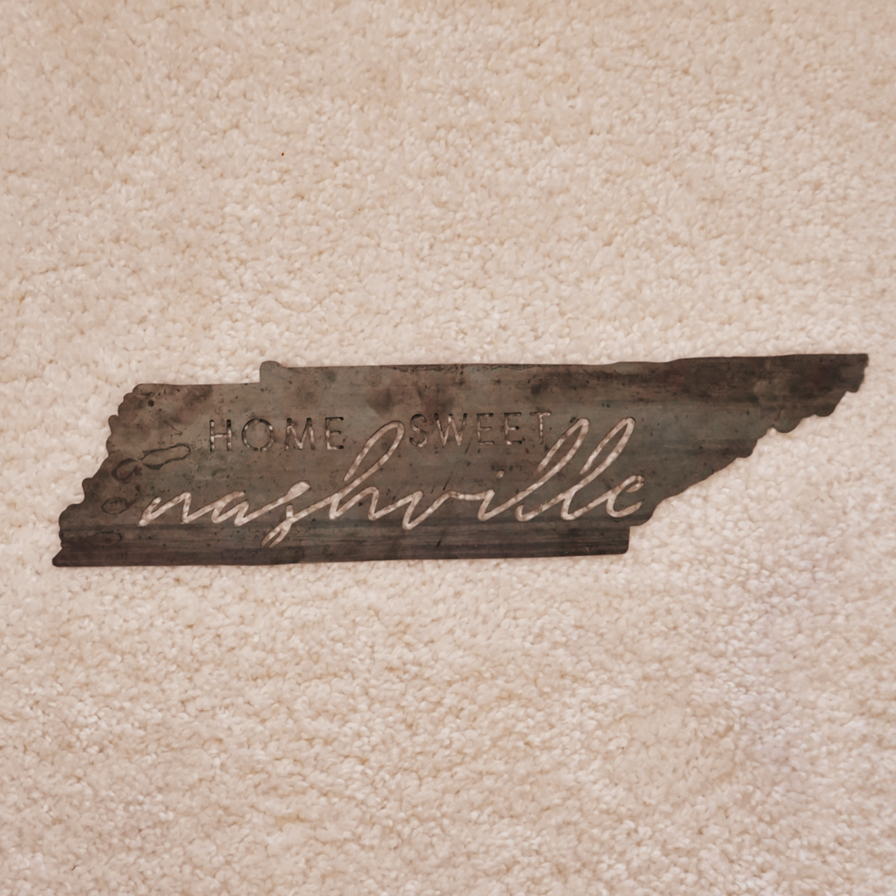 Home Sweet Nashville Raw Metal Sign