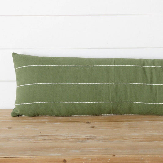 Green Kantha Oversized Lumbar Pillow