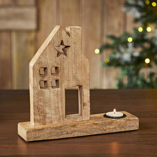 Star Saltbox House Tealight Holder