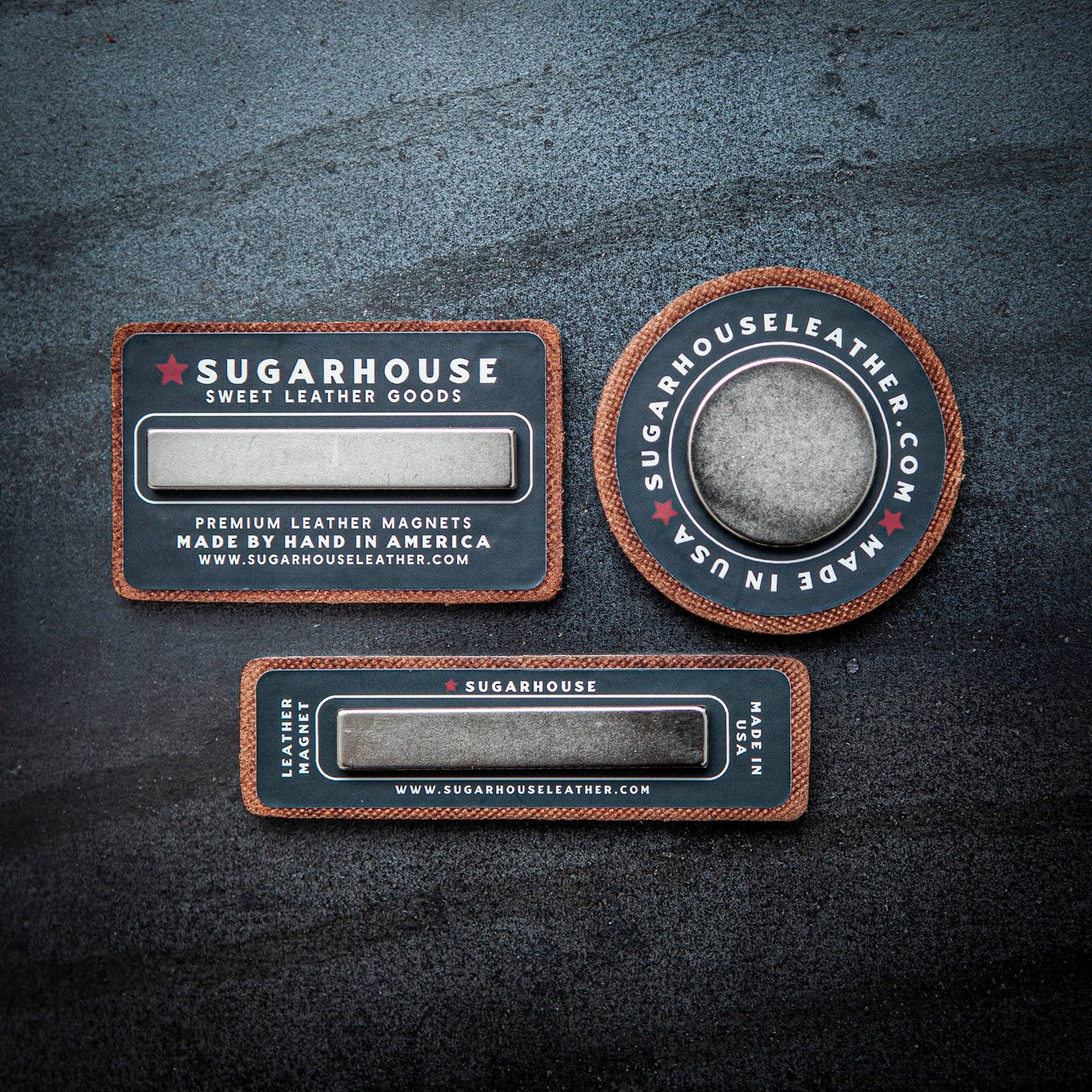 Nashville Script Leather Magnet