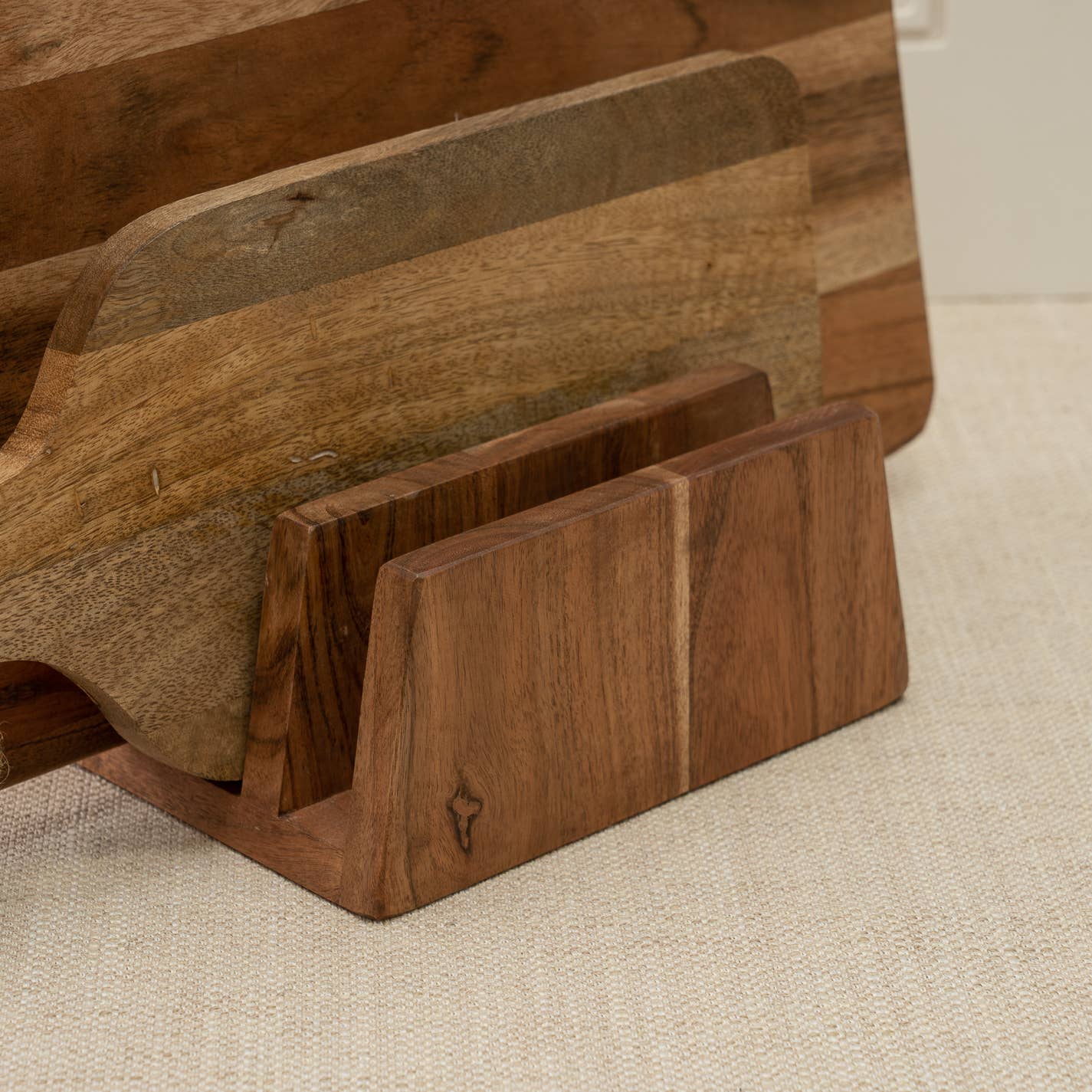 3-Section Acacia Cutting Board Stand