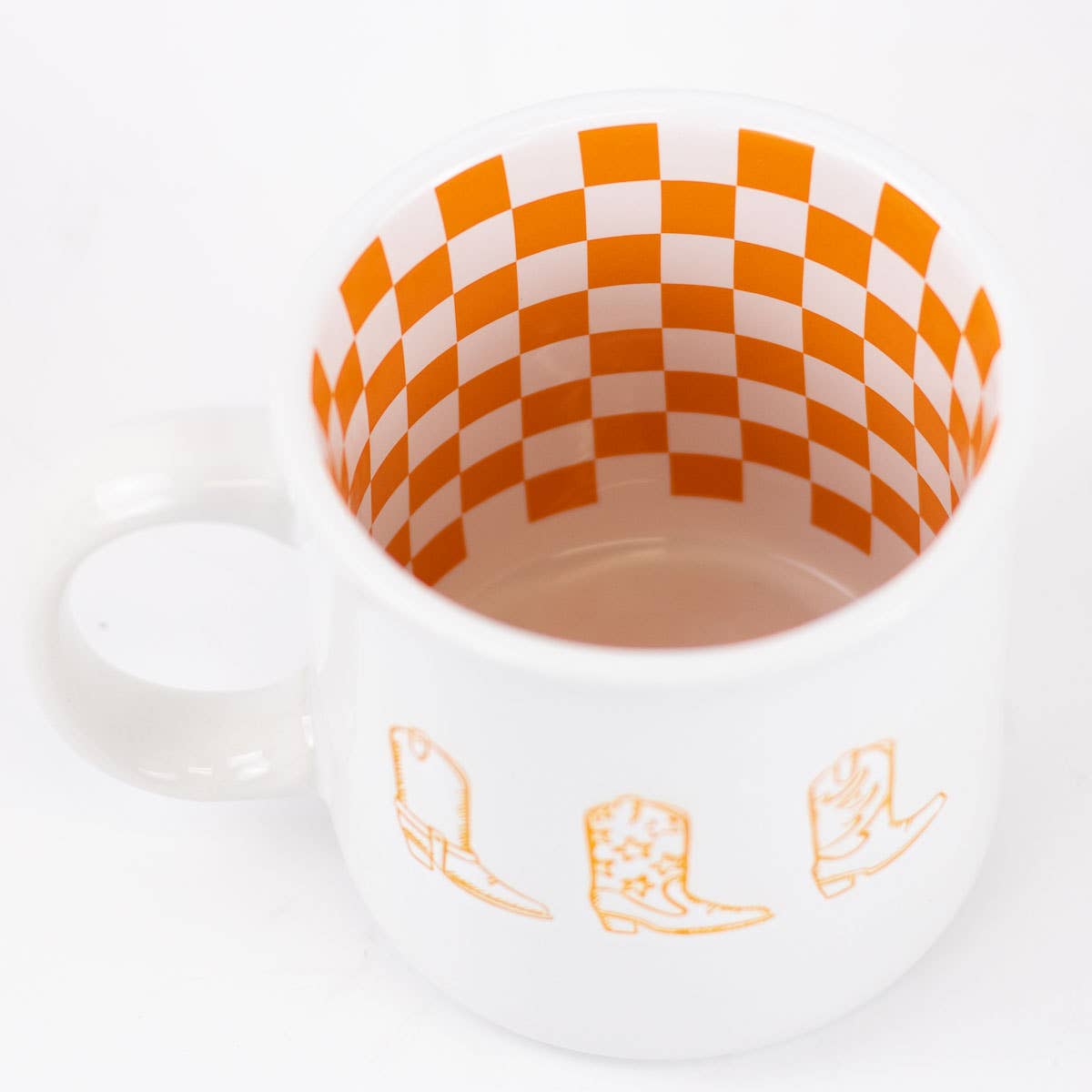 Cowgirl Boot Checkered Coffee Mug