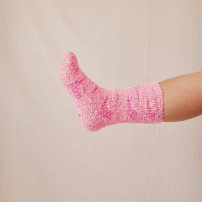 Pink Cowgirl Boots Snuggle Socks