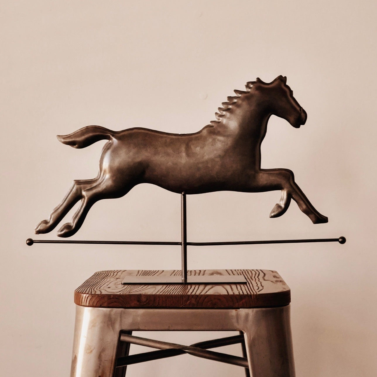 Galloping Horse Weathervane Metal Statue