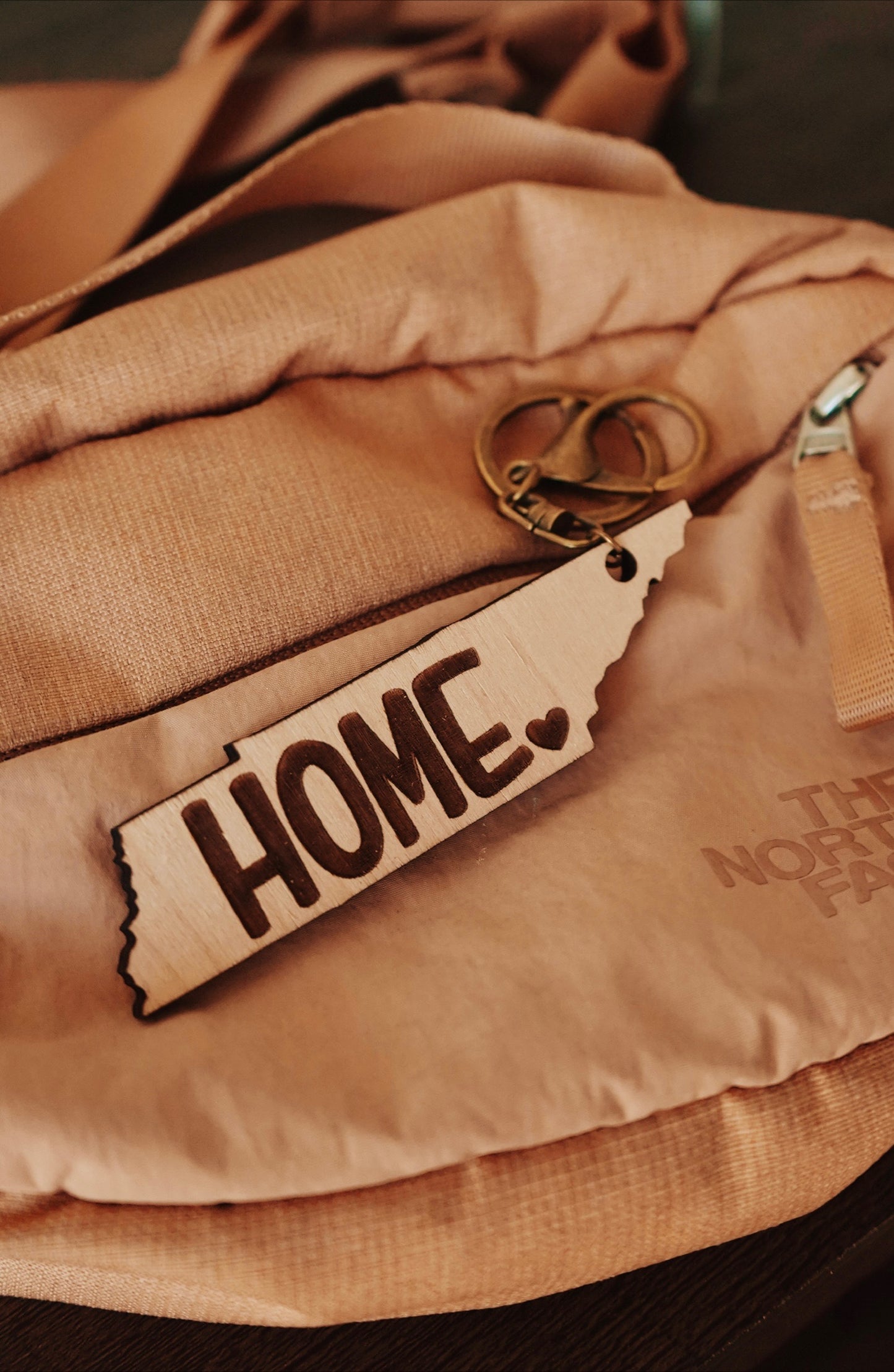 Rooted in Tennessee Home Wood Keychain