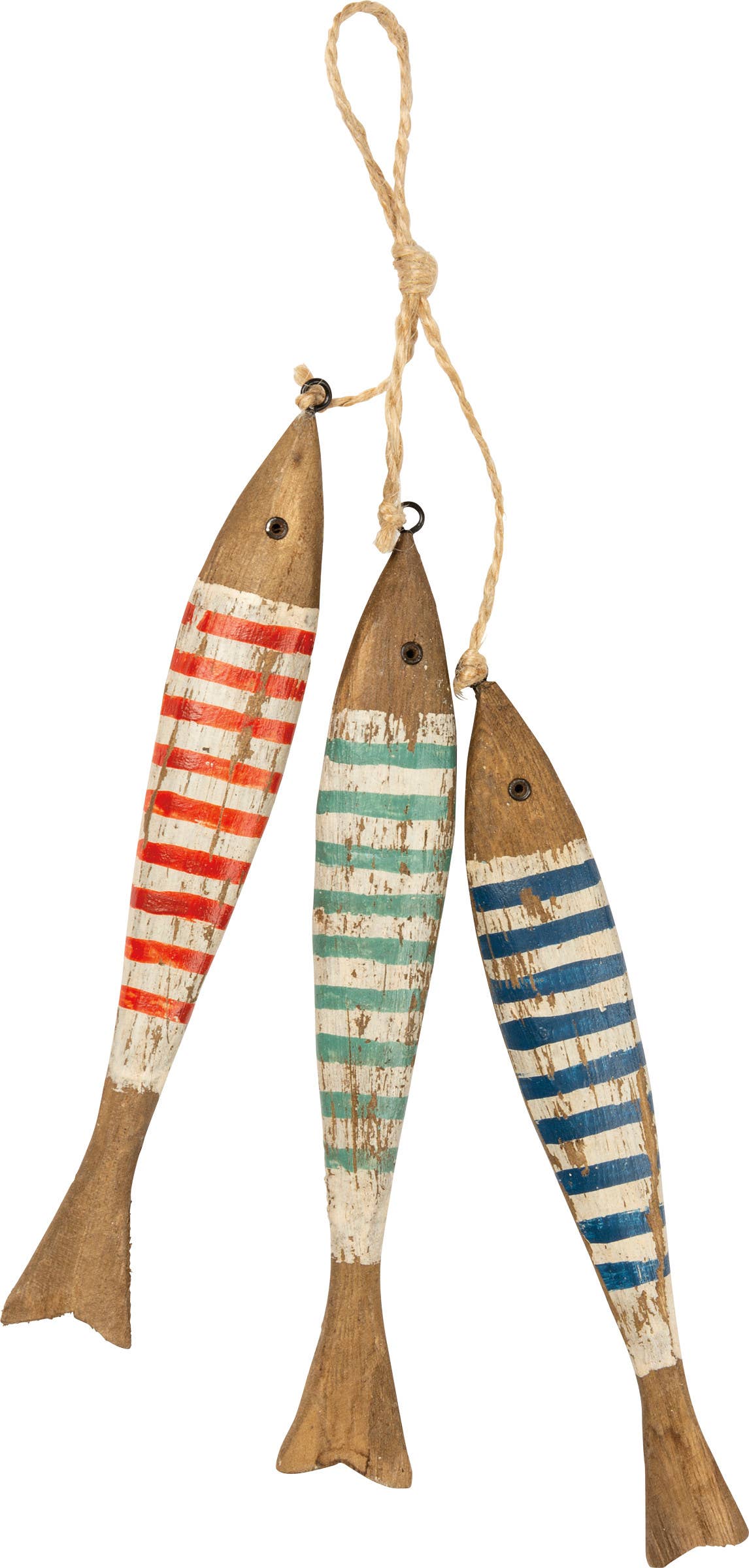 Striped Fish Hanging Wood Decor