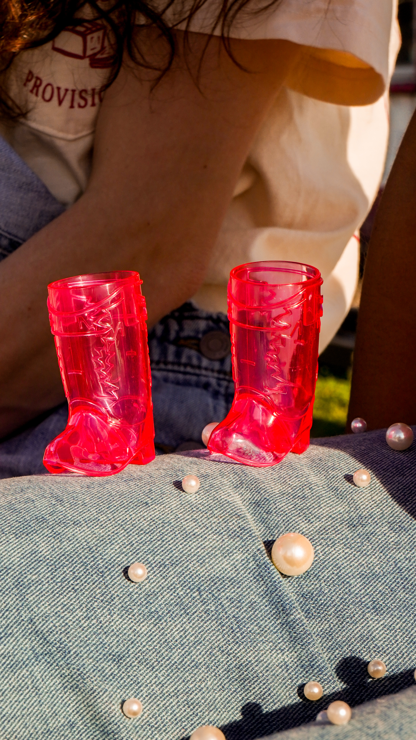 Western Pink Boot Shot Glasses
