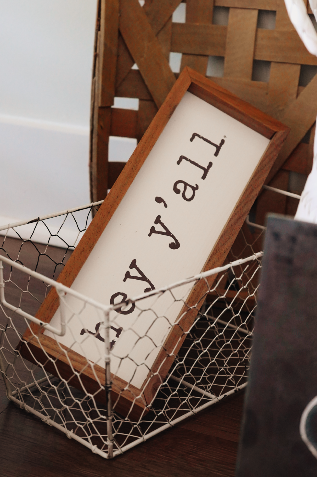 Hey Y'all Typewriter Wood Sign