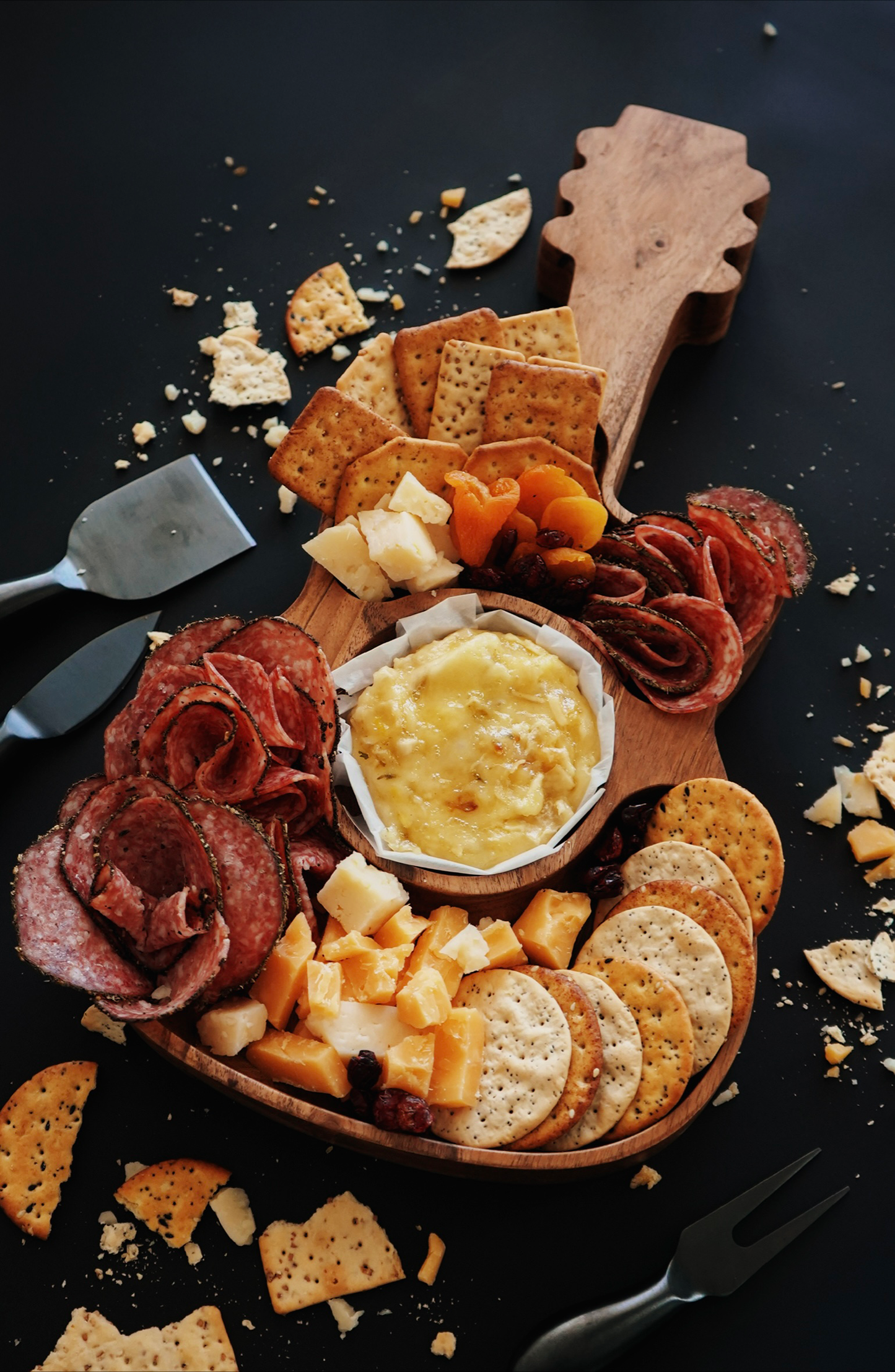 Rustic Guitar Wood Charcuterie Serving Tray